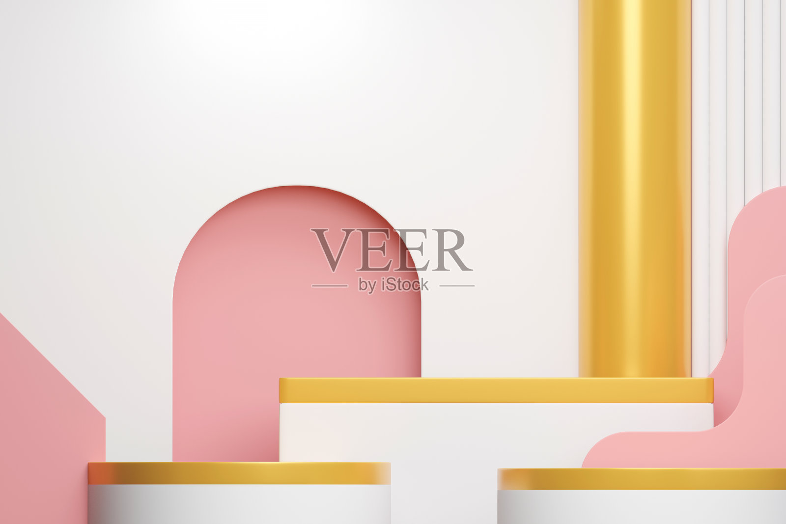 粉白色的领奖台。照片摄影图片