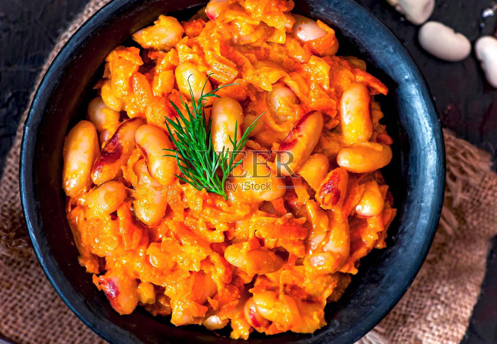 茄汁红萝卜白豆照片摄影图片