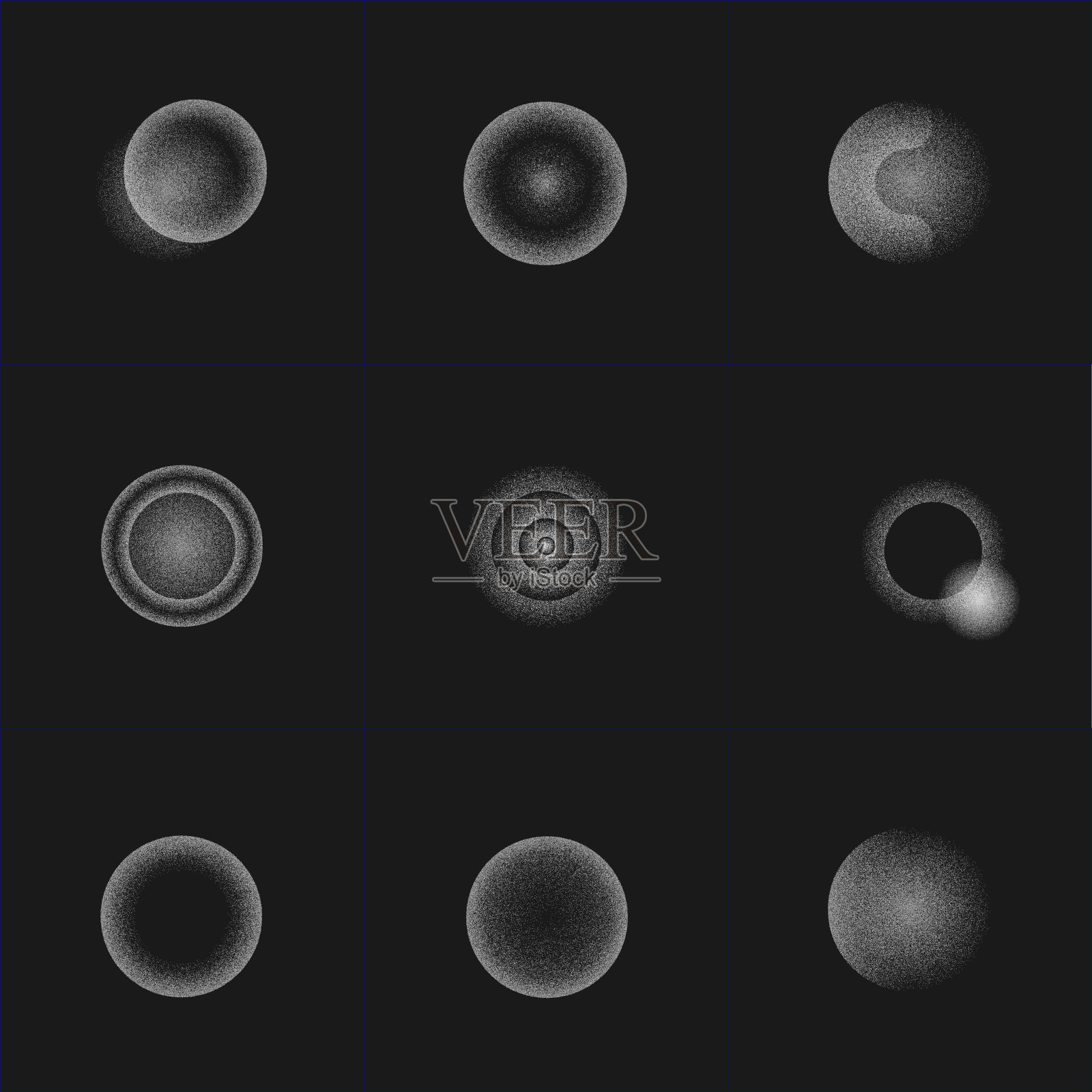 几何形状和小点。极简主义。半色调。绘画-艺术产品。插画图片素材