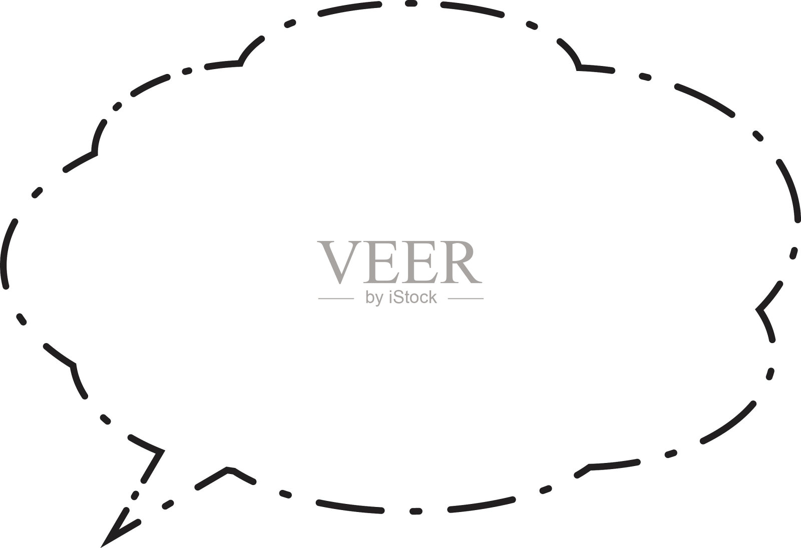 云状语音气泡单点线仅帧插画图片素材