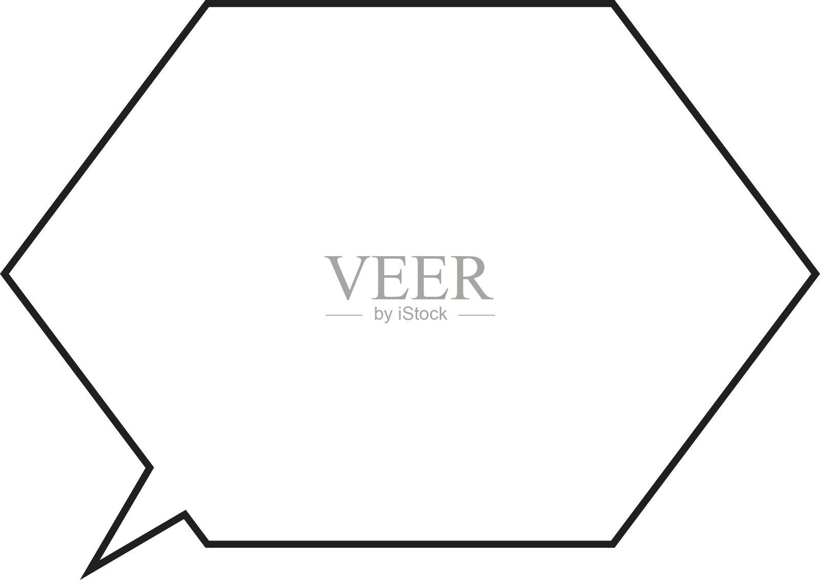 六边形语音气泡实线帧插画图片素材