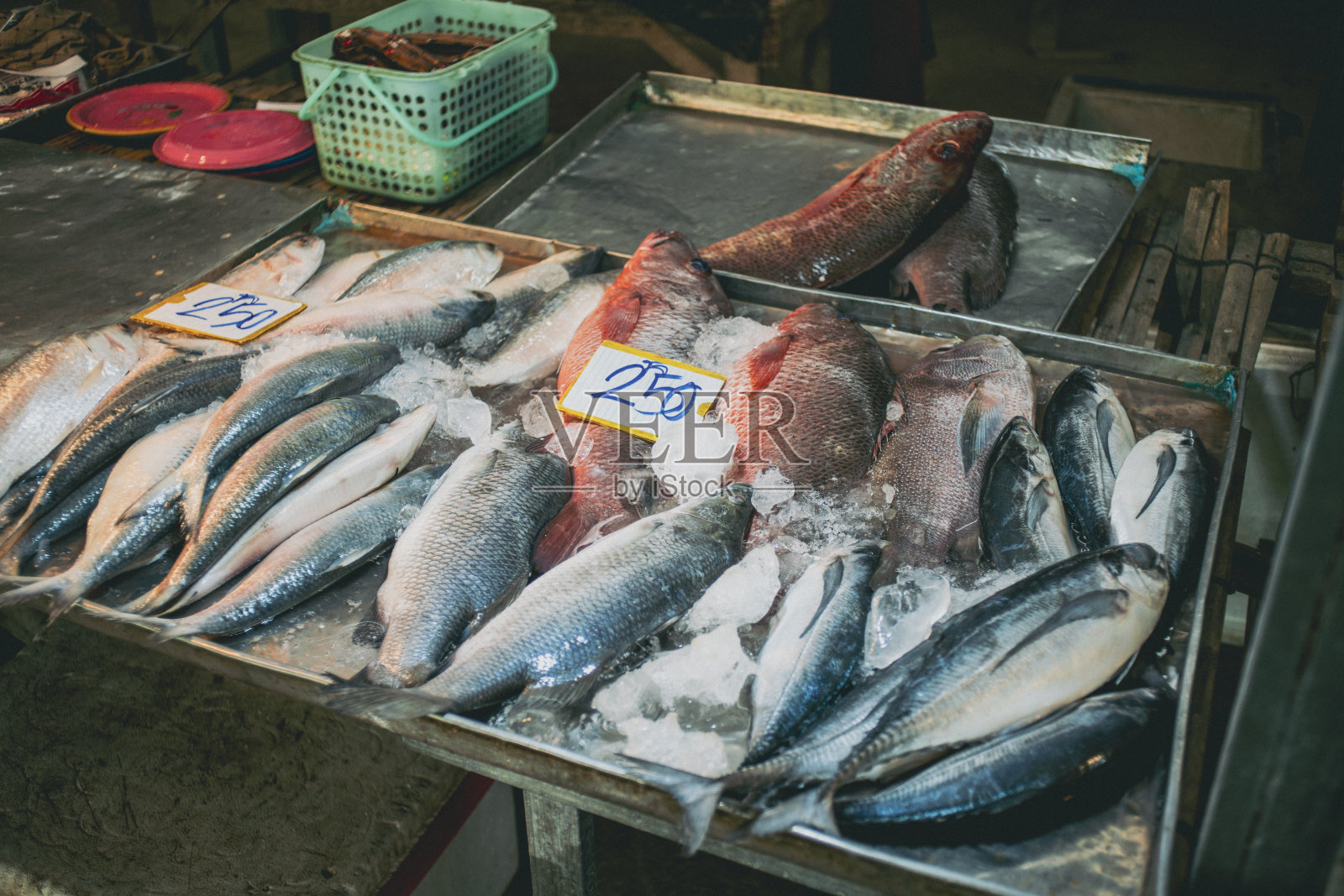 甲米市场的海鲜照片摄影图片
