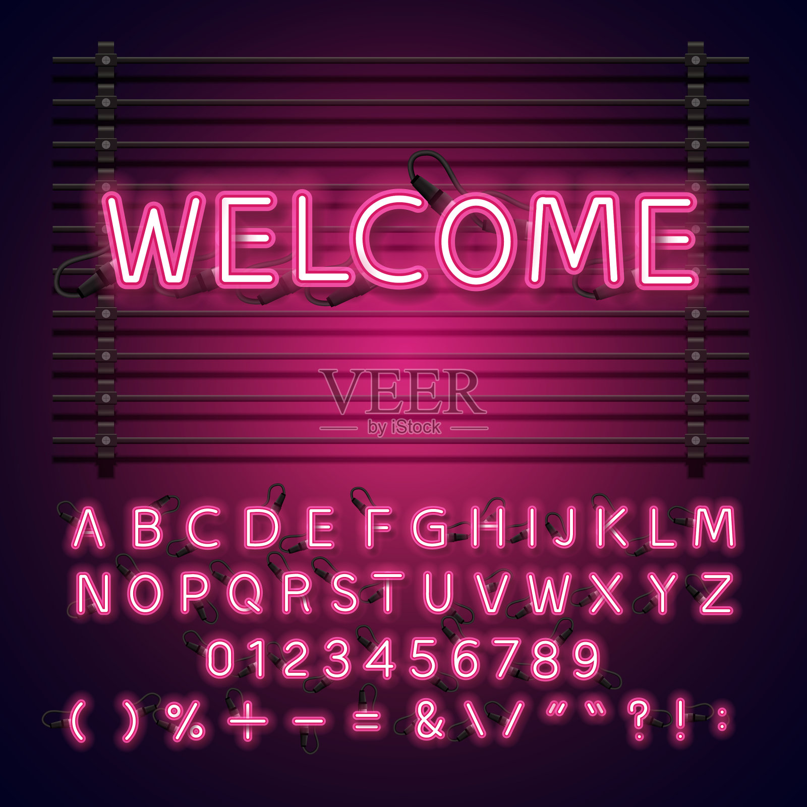 霓虹灯，光，辉光，发光，闪亮，背景，矢量，边框，框架，边框，标志，霓虹灯，游戏，游戏，技术，科技，现代，未来主义，抽象，空白，空间，夜晚，欢迎插画图片素材