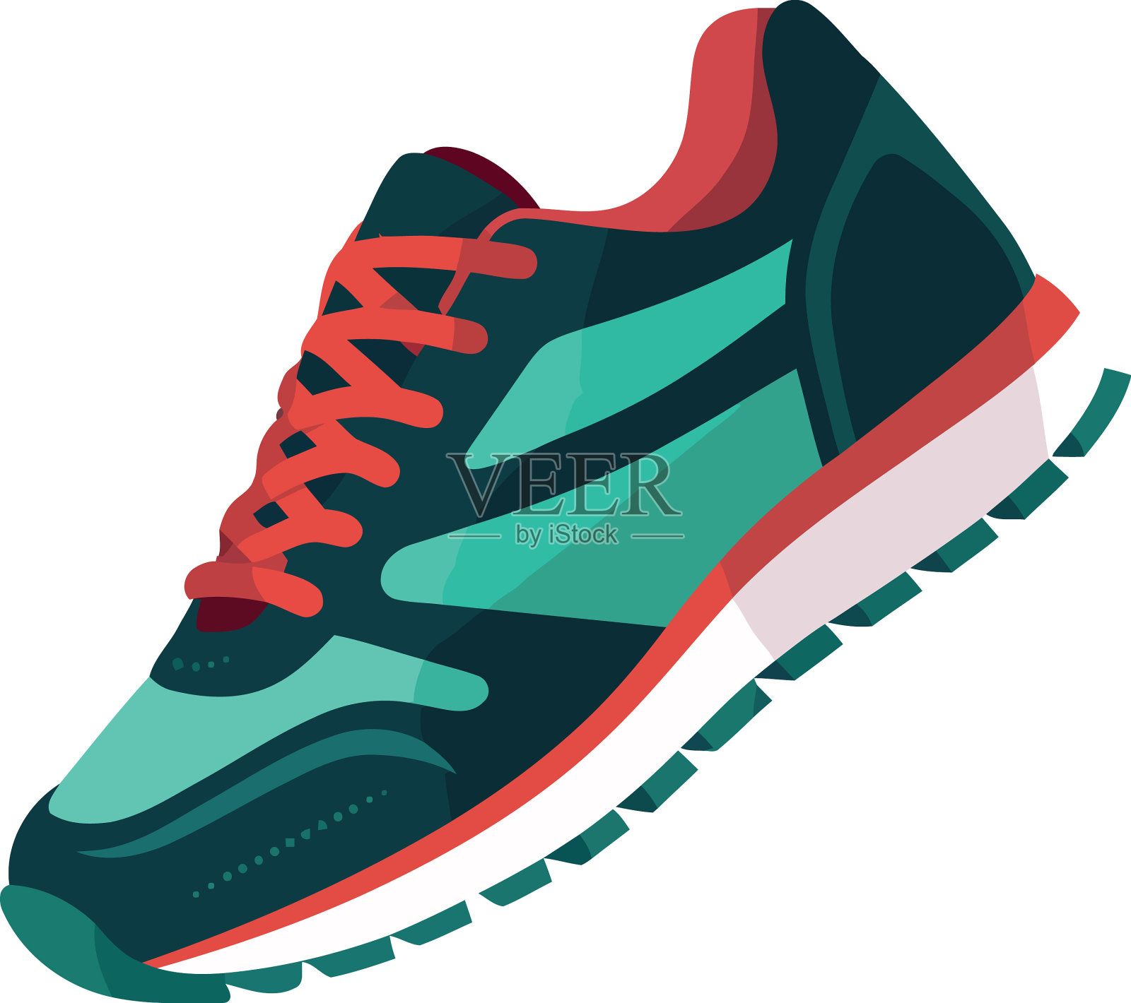 白色背景上的现代运动鞋设计元素图片