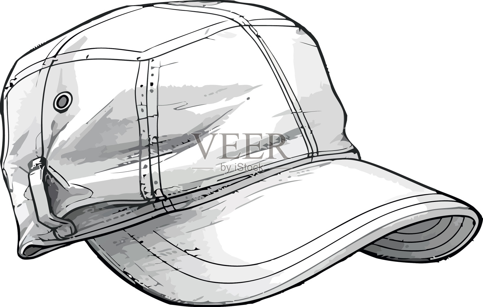 白色棒球帽孤立的白色背景设计元素图片