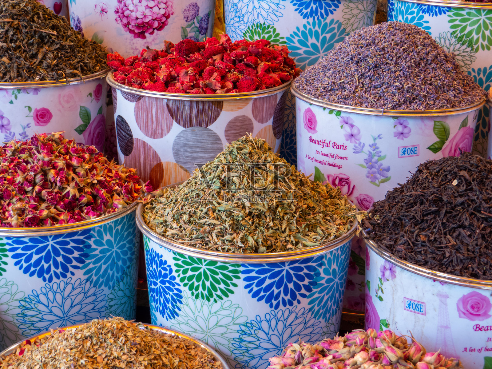 迪拜,阿联酋。迪拜香料市场。迪拜的传统集市。照片摄影图片