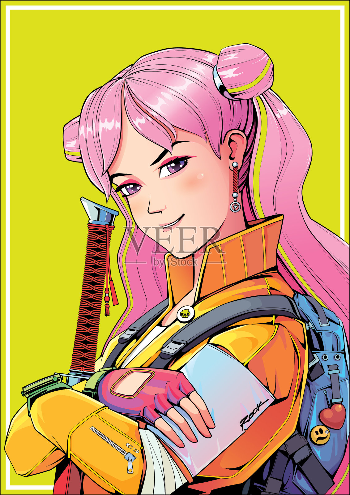 动漫风格角色插画图片素材