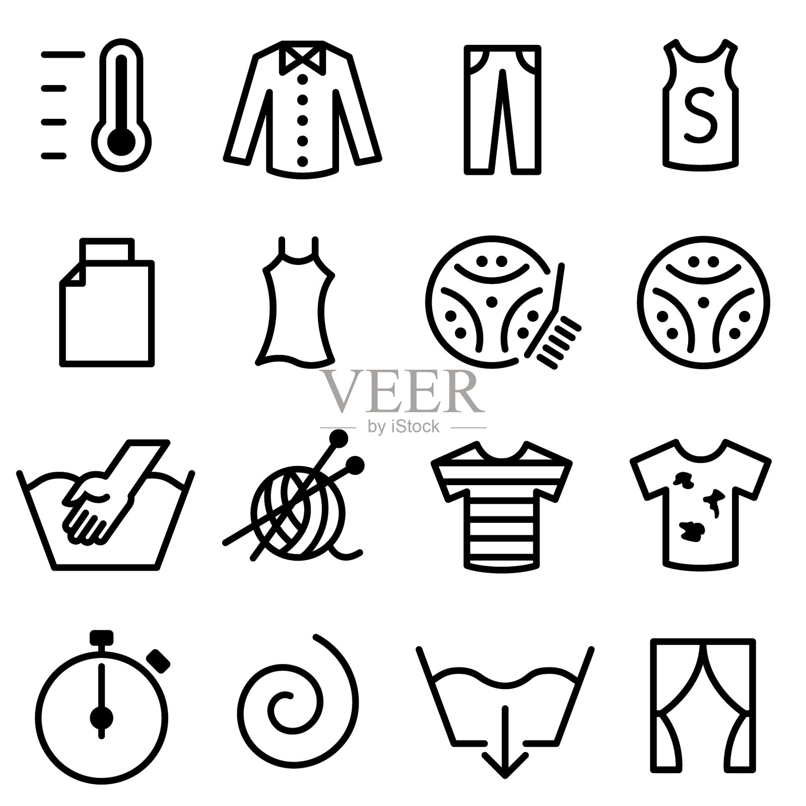 晾衣绳的图标插画图片素材