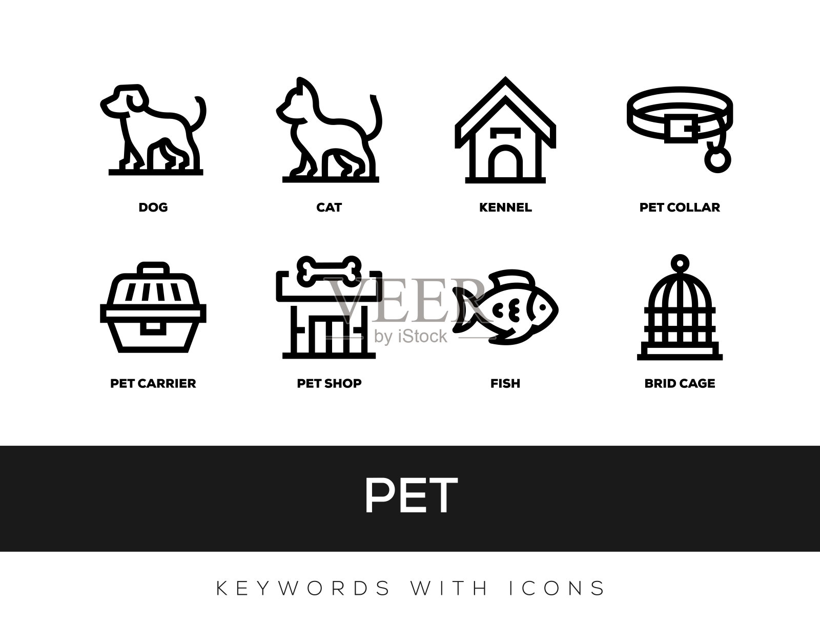 宠物关键词与图标插画图片素材