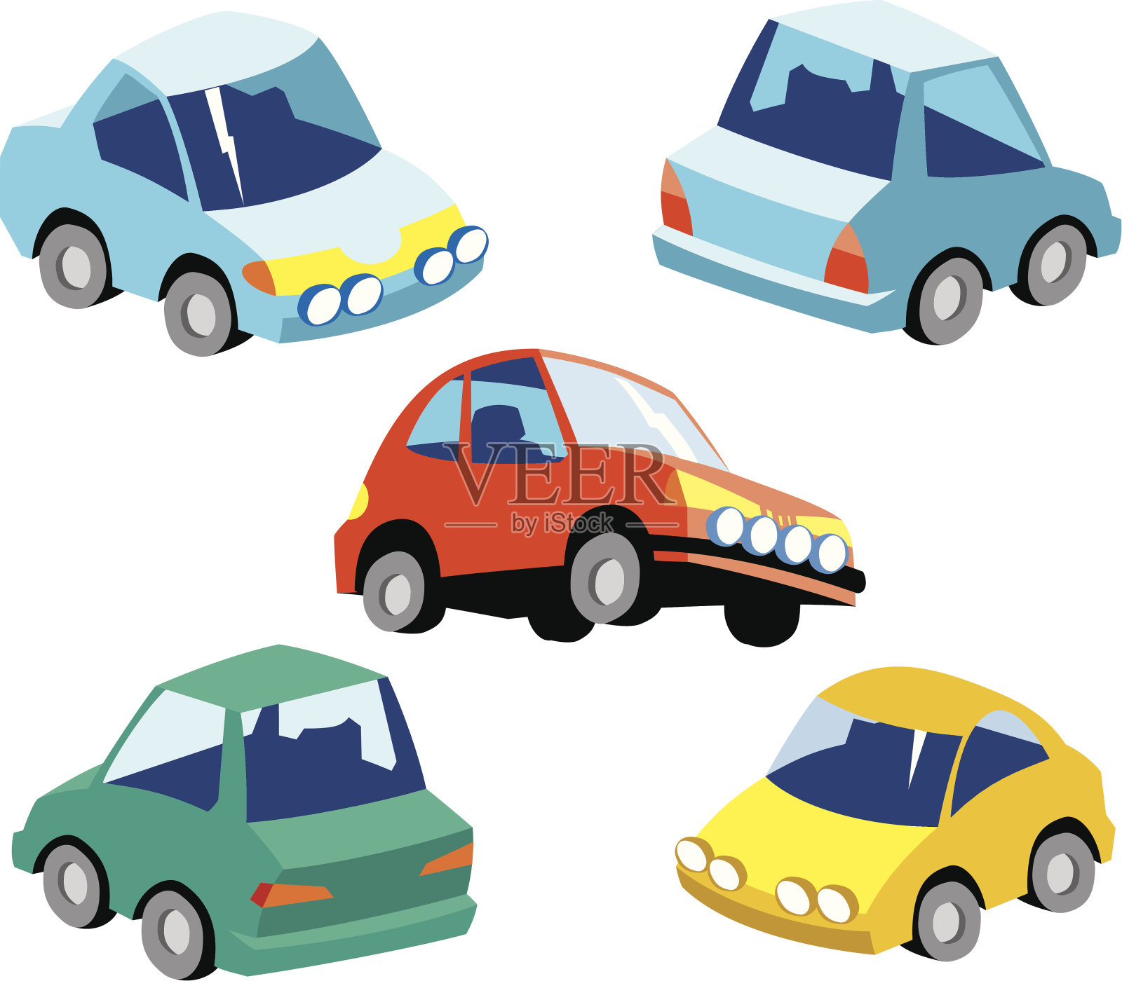 汽车图标设置插画图片素材