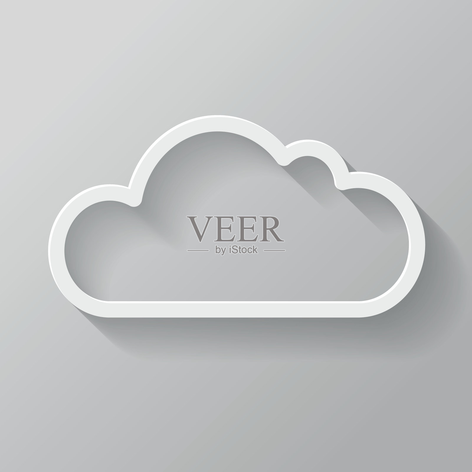 云纸细线界面图标与长影子插画图片素材