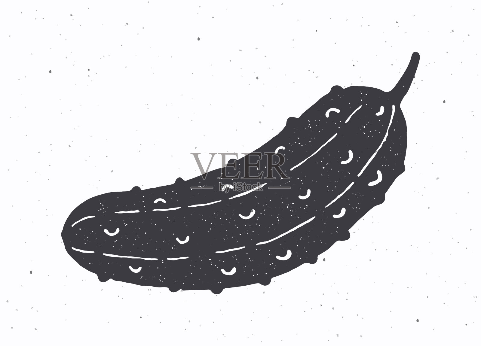 黄瓜或泡菜剪影。矢量插图。蔬菜沙拉的配料。健康的素食。插画图片素材