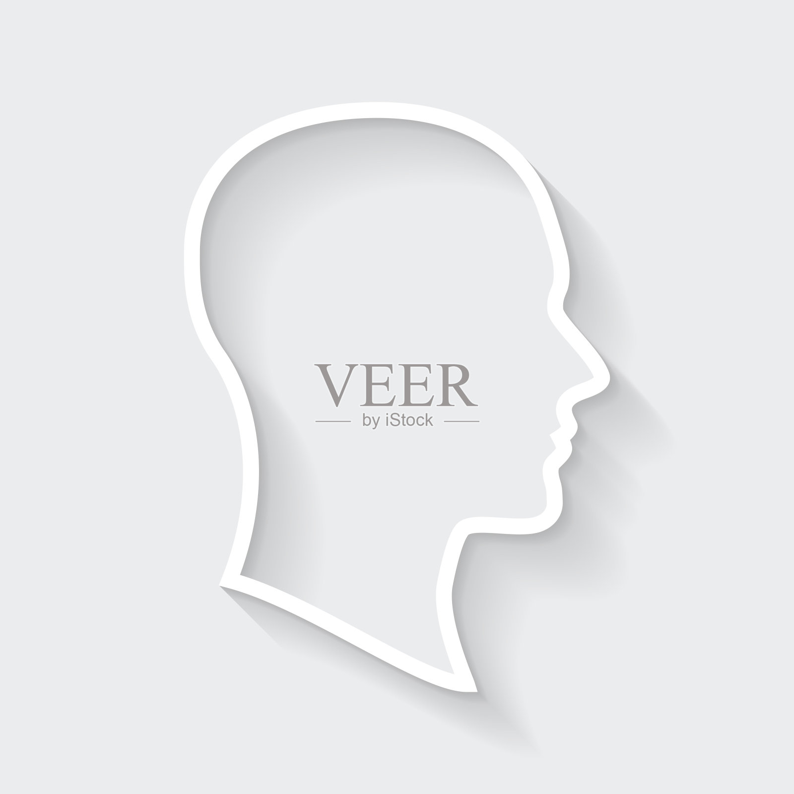 概要文件。图标与空白背景上的长阴影-平面设计插画图片素材