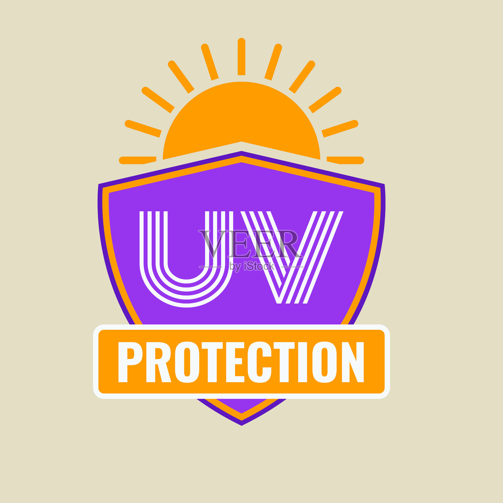 防晒uv牌插画图片素材