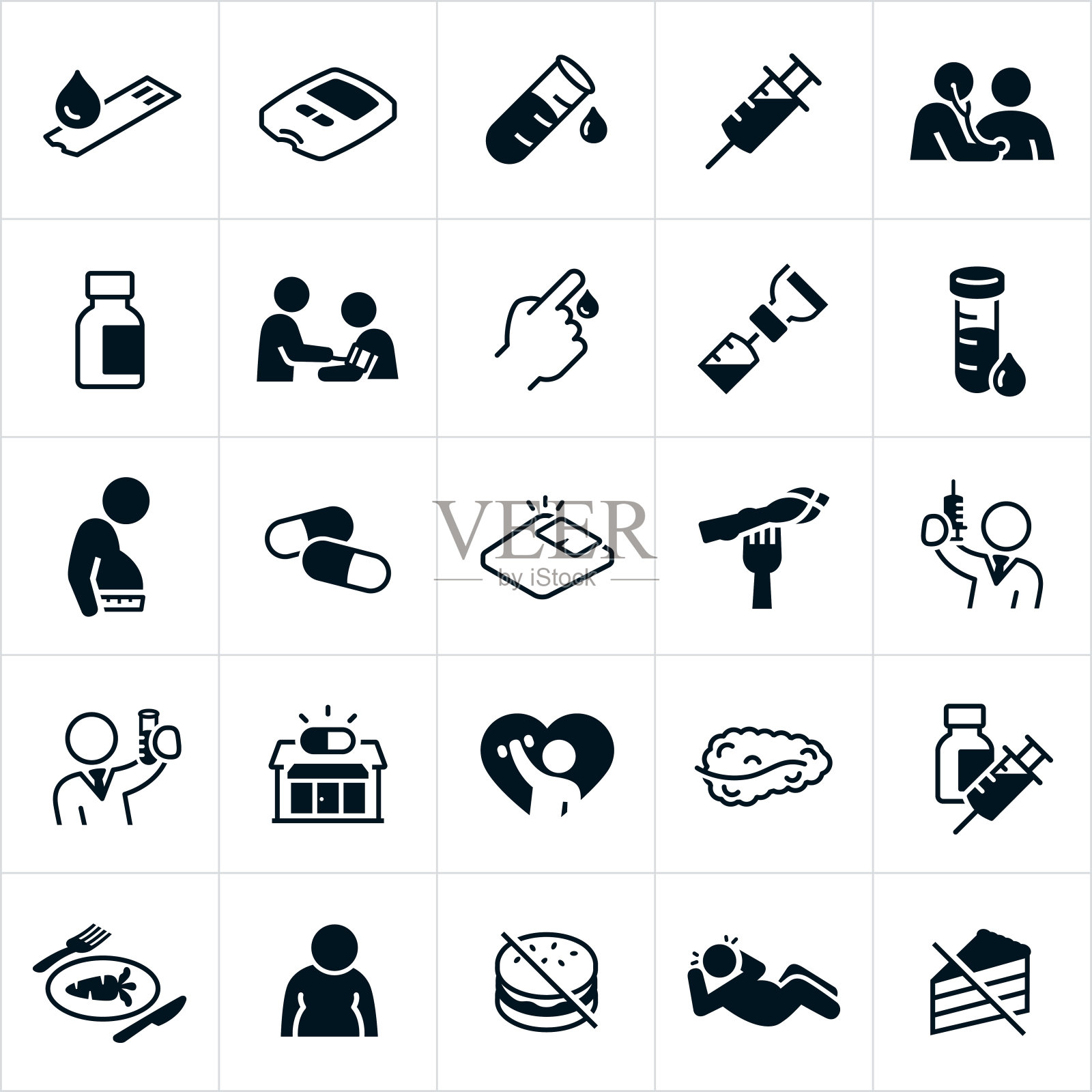 糖尿病的图标插画图片素材