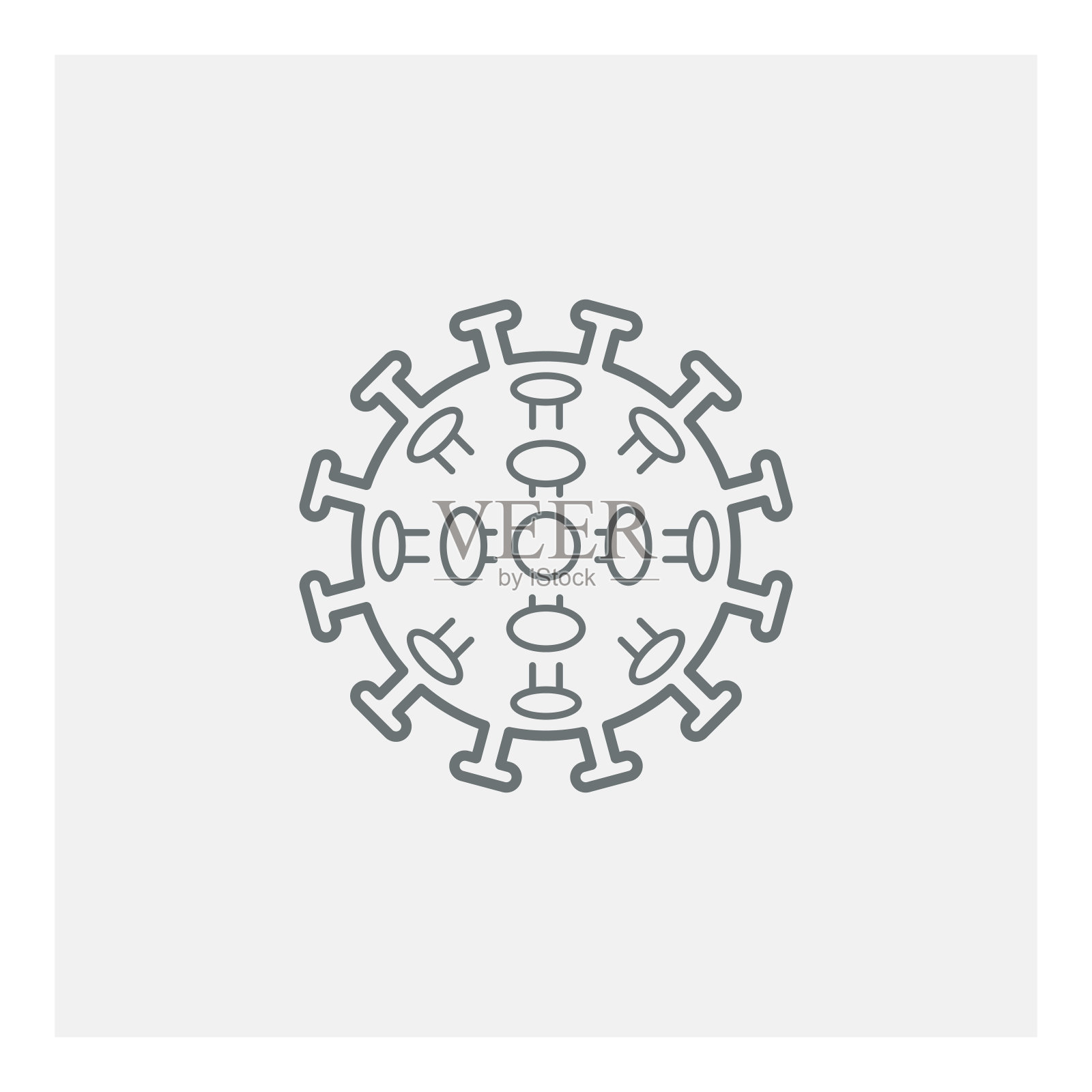 冠状病毒细菌病毒细胞图标插画图片素材