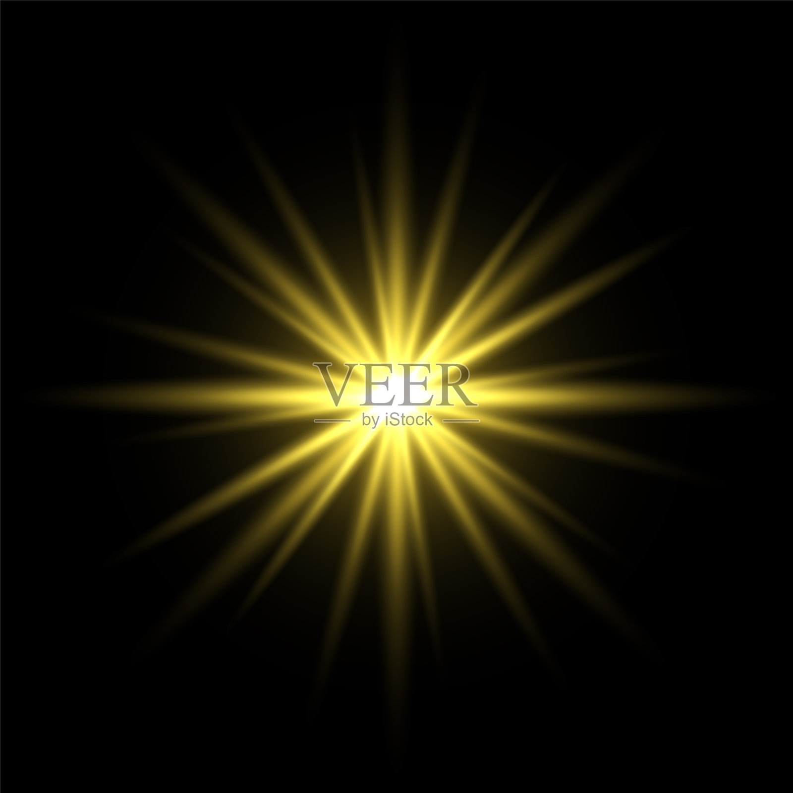 黑色背景上的金色星光插画图片素材