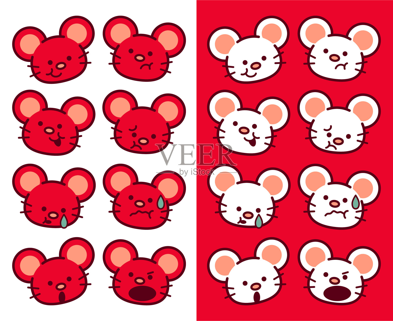 鼠年春节快乐插画图片素材