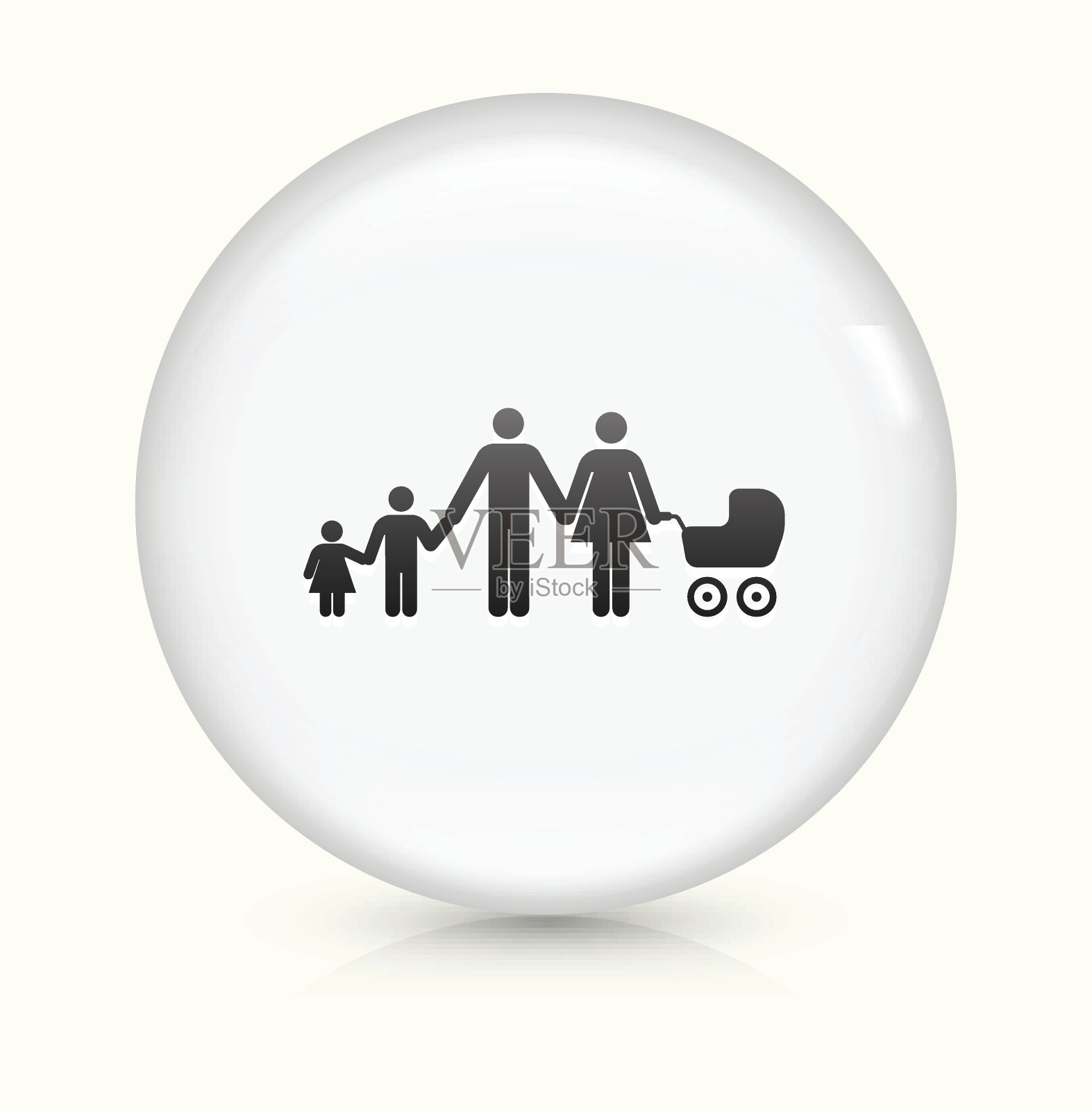 家庭图标上的白色圆形矢量按钮图标素材