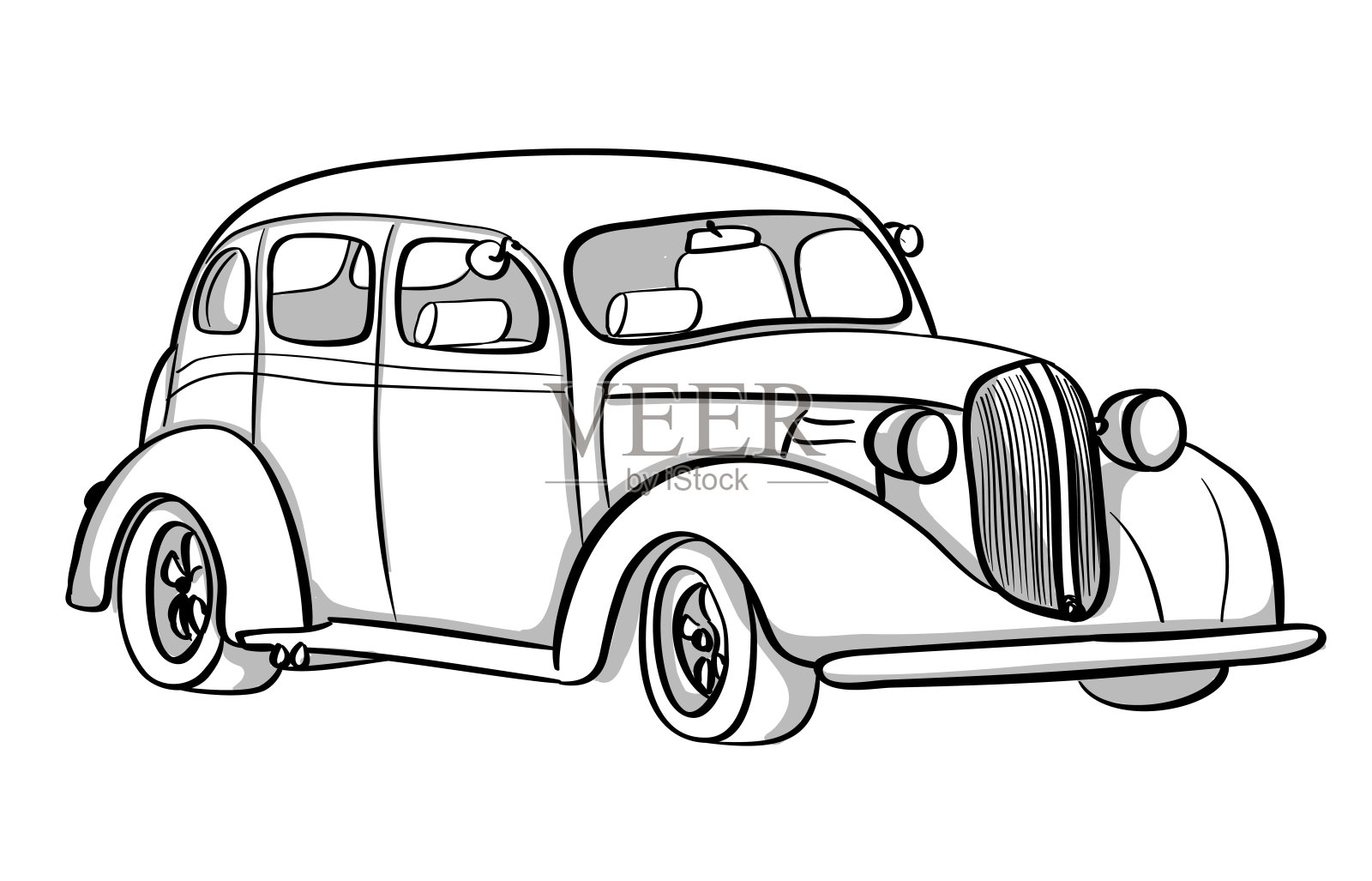 巡洋舰老式汽车设计元素图片