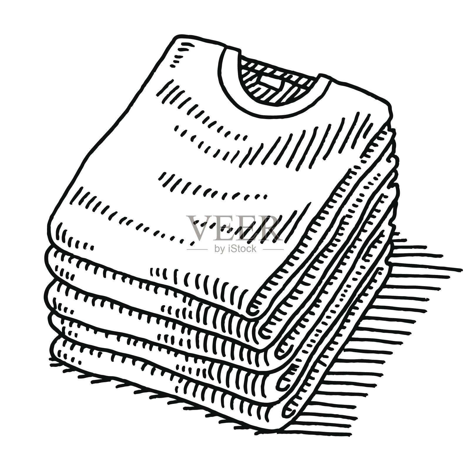 一堆t恤服装图纸插画图片素材