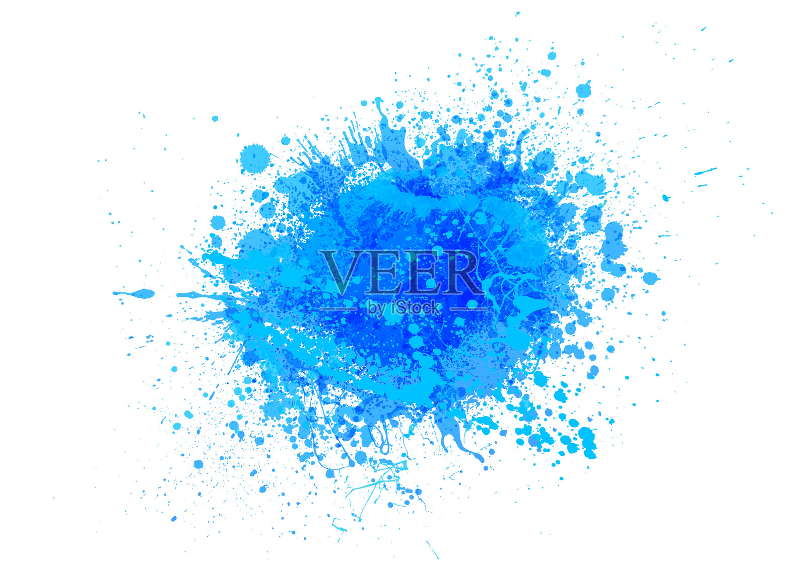 蓝色油漆飞溅插画图片素材
