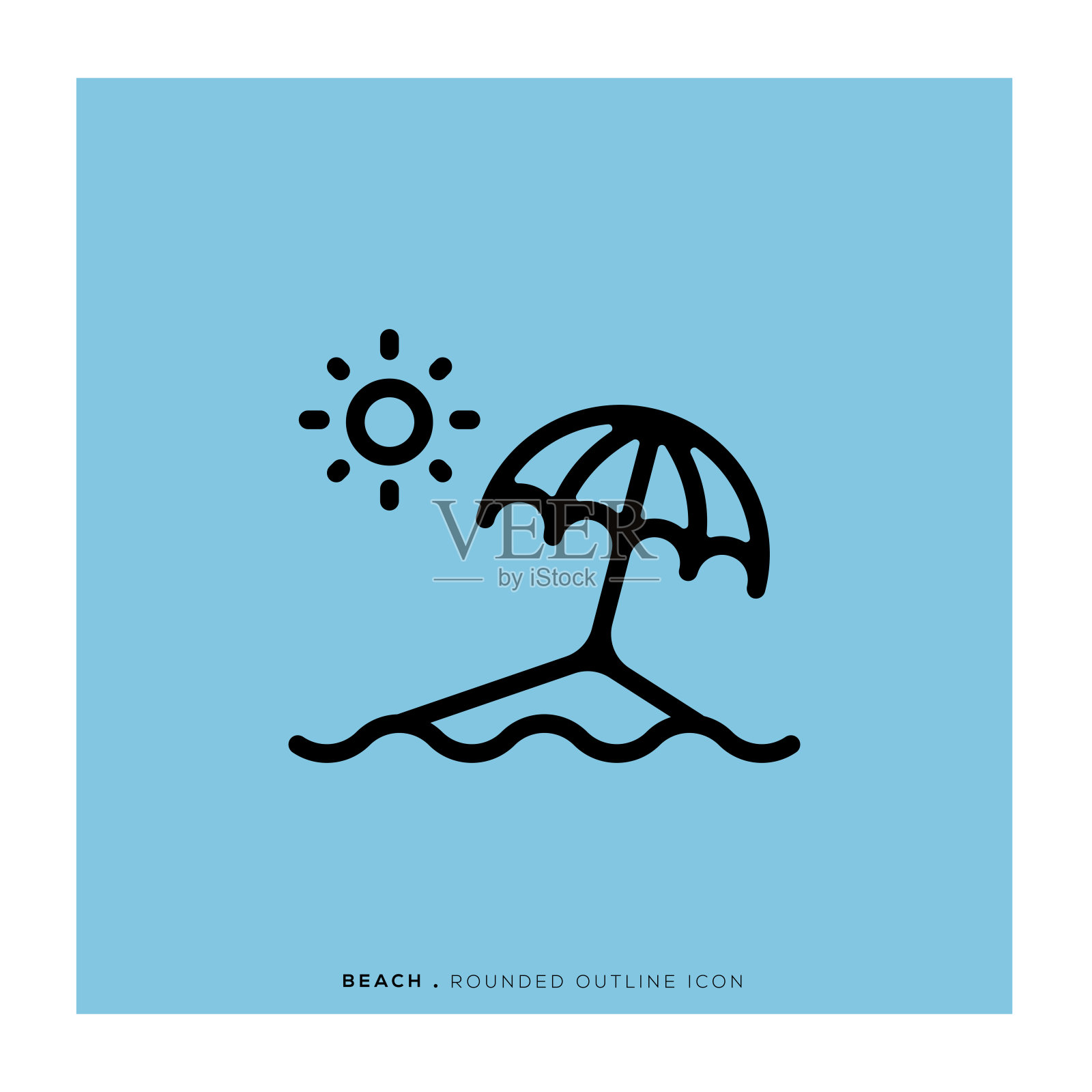沙滩圆角线图标插画图片素材