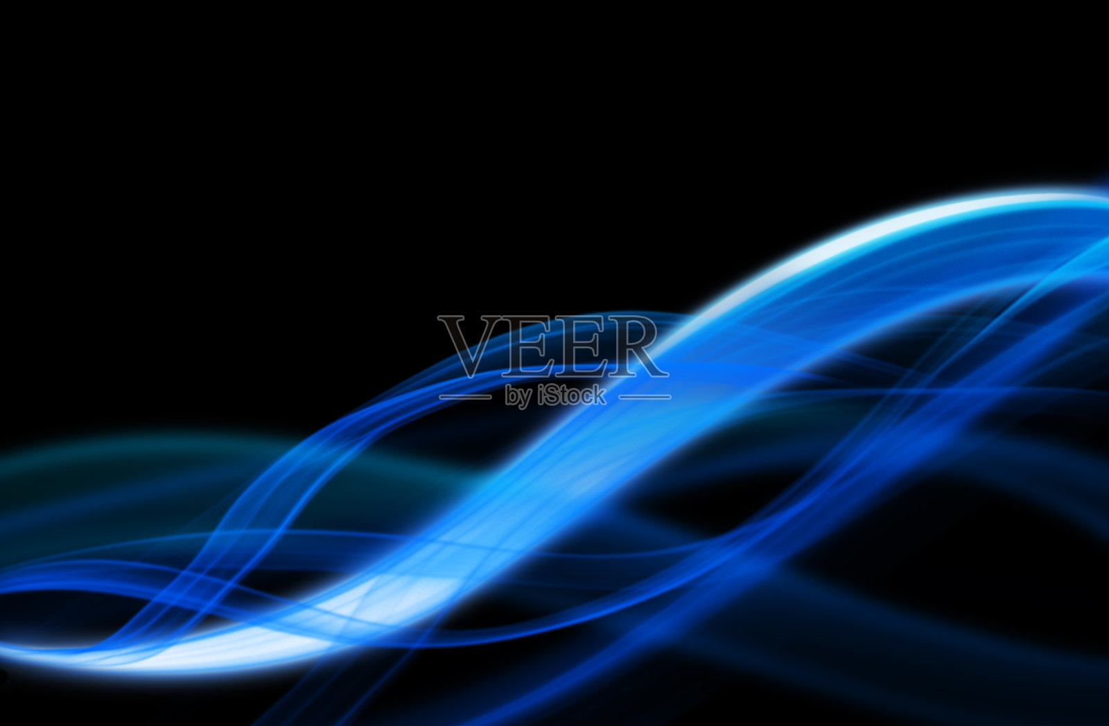 波浪梯度曲线在黑色背景与复制空间插画图片素材