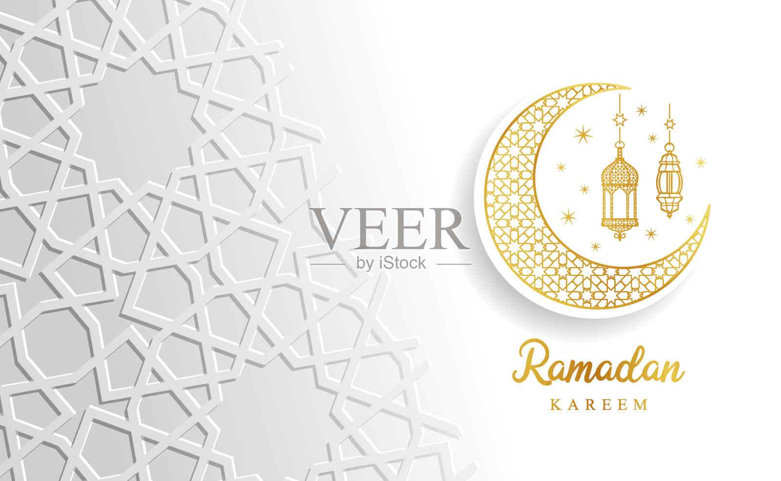 斋月庆祝贺卡插画图片素材