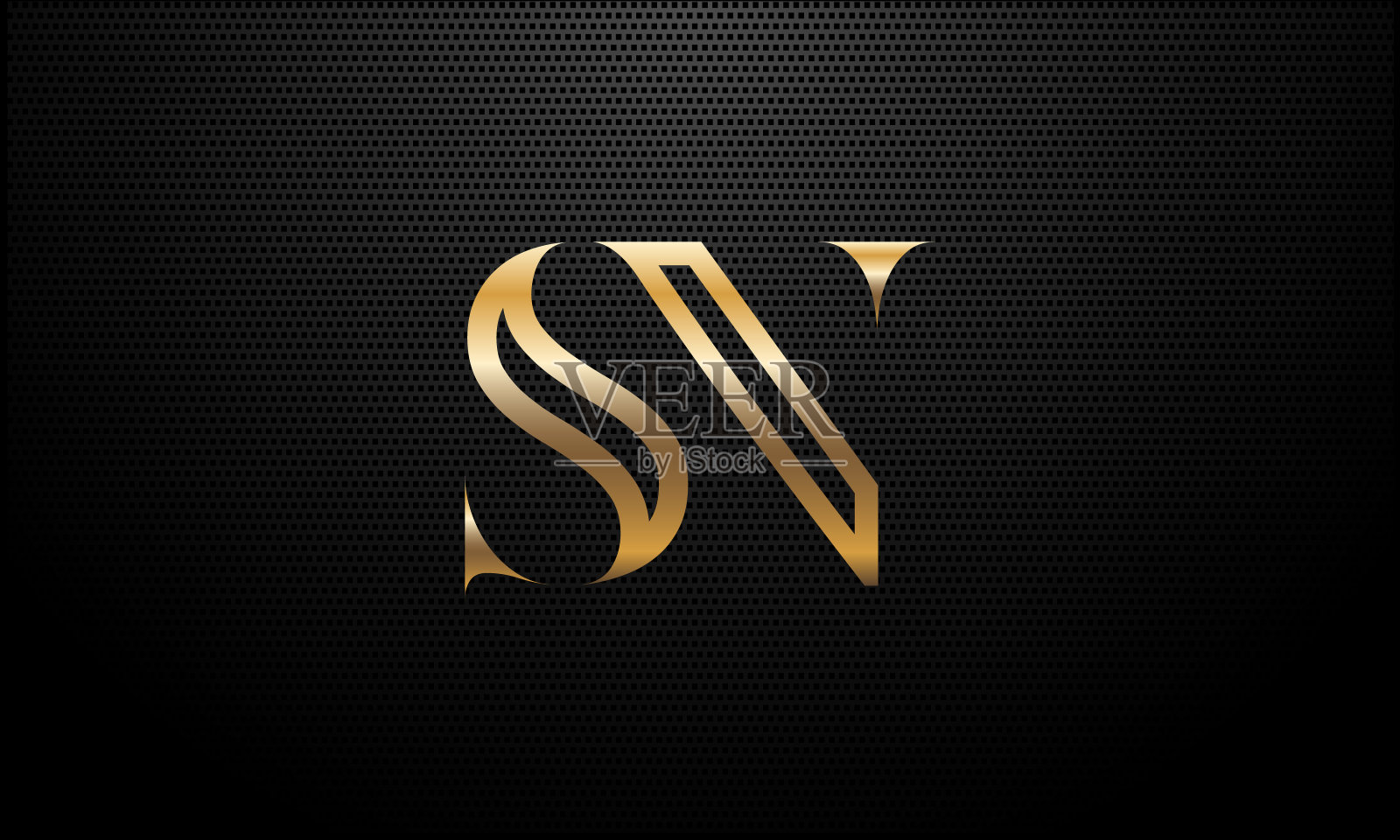 基于豪华标志字母的SN或NS字母首字母插画图片素材