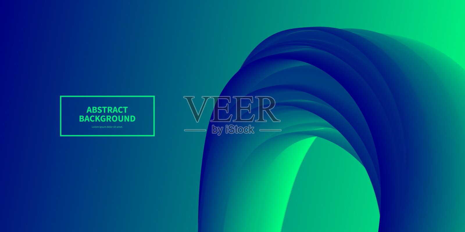 绿色渐变背景上的流体抽象设计插画图片素材