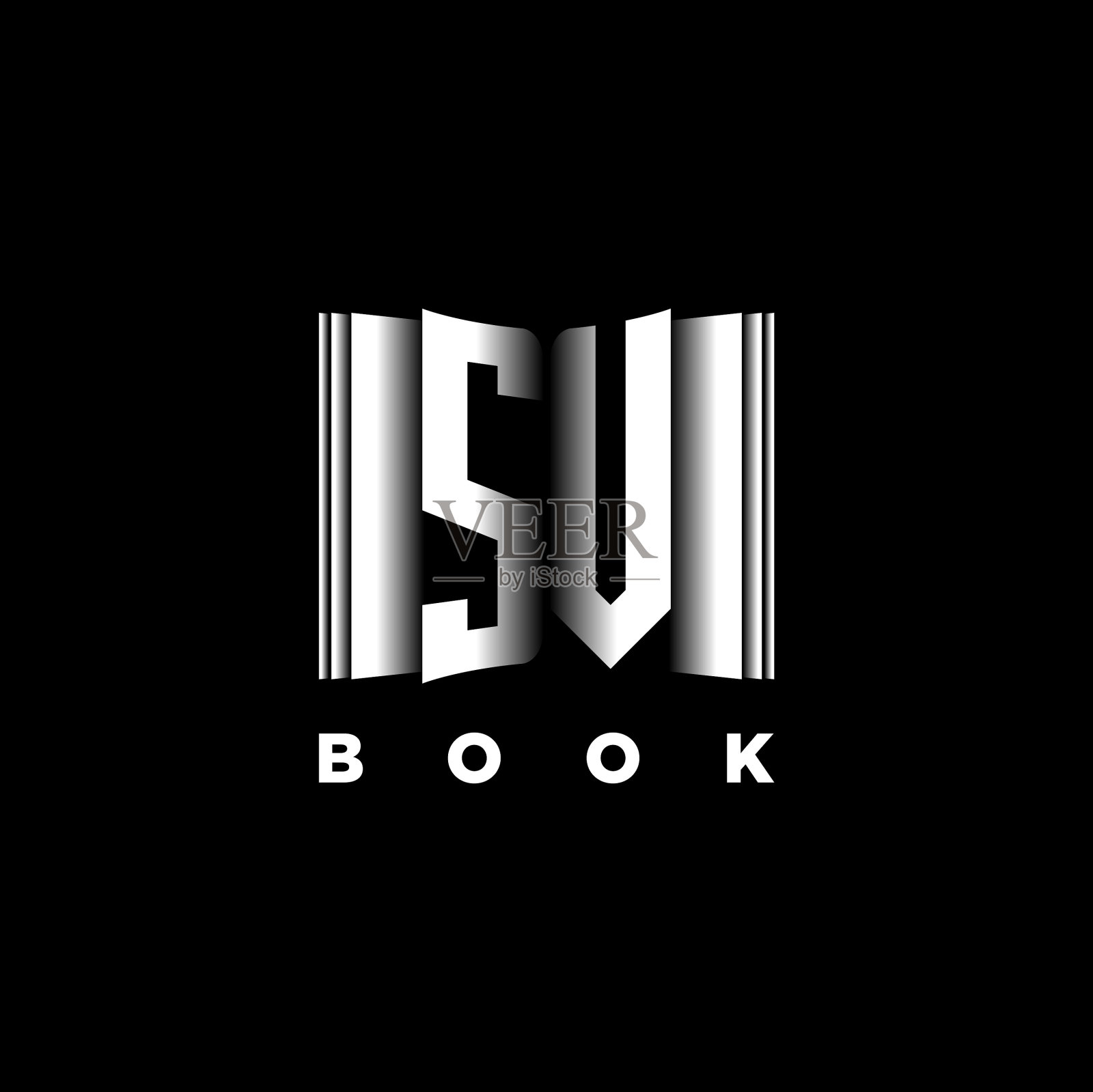 Sv字母书形状风格插画图片素材