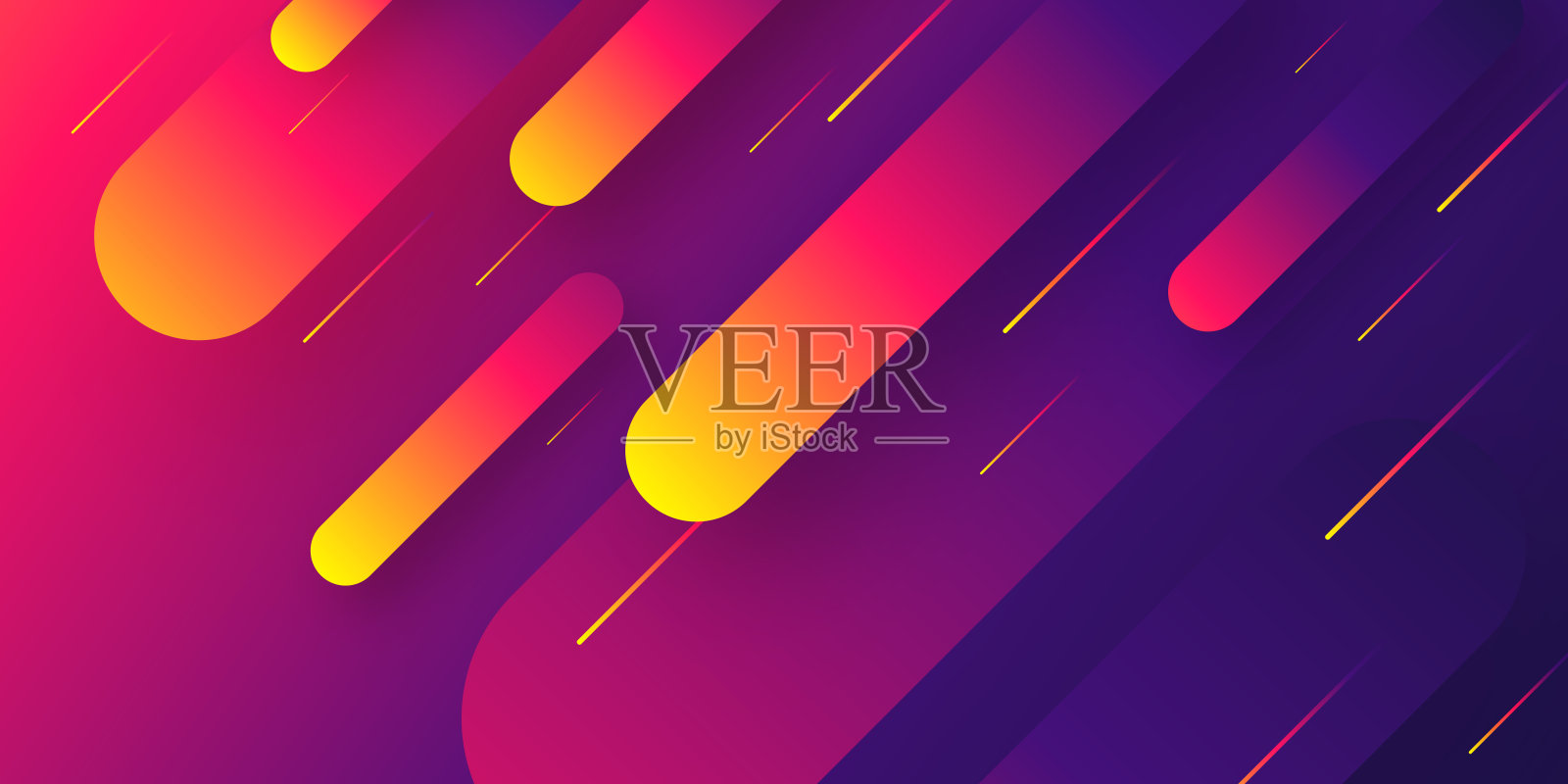 抽象设计与几何形状-时髦的紫色梯度插画图片素材