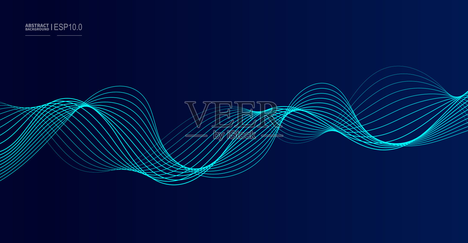 向量抽象深色背景流动平滑曲线插画图片素材