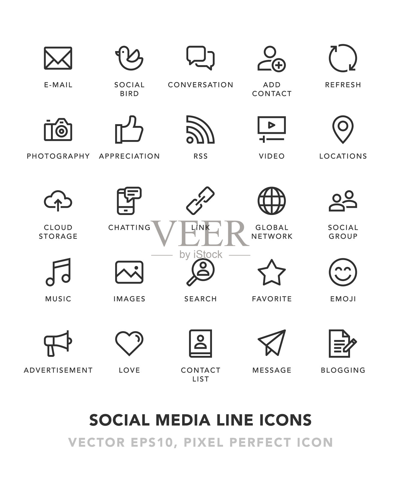 社交媒体产品线图标图标素材