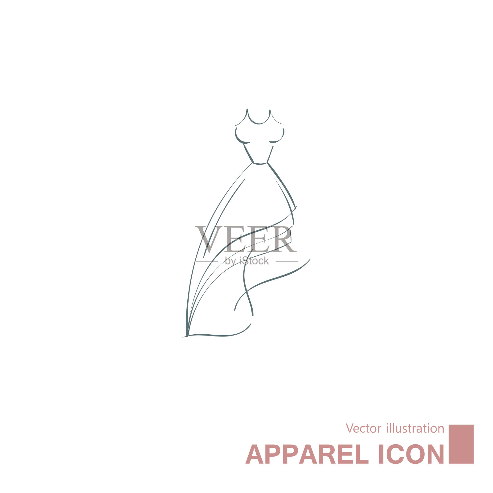 矢量绘制礼服。插画图片素材