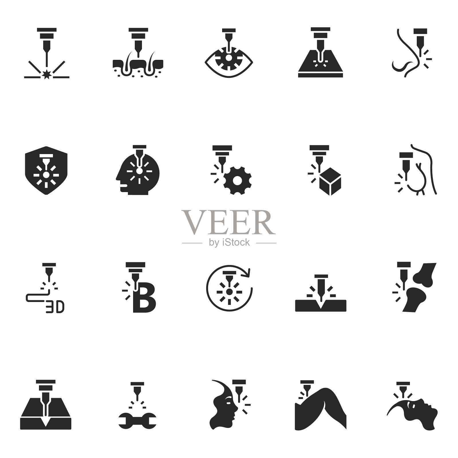 激光图标矢量集图标素材