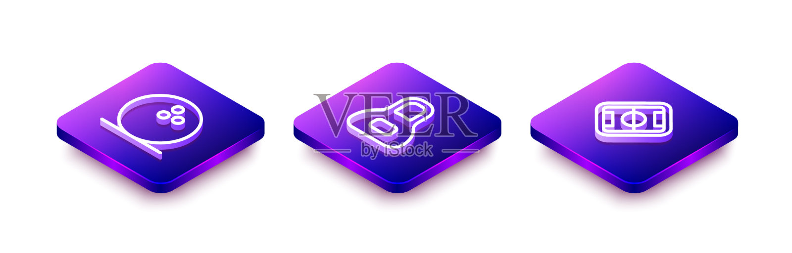 设置等距线保龄球的重量和图标素材