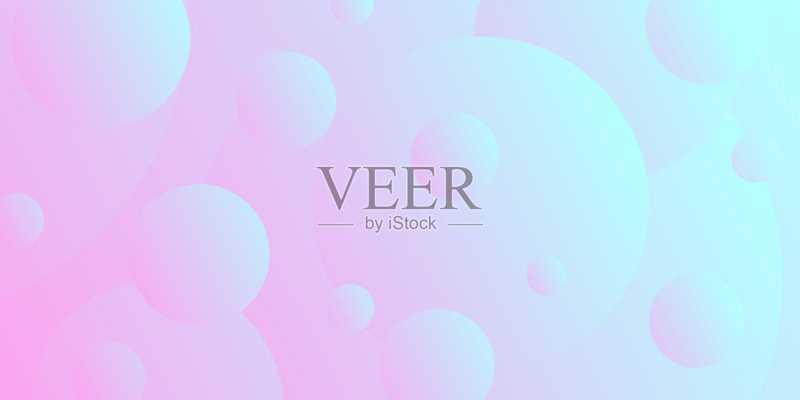 抽象几何背景与粉红色梯度圆插画图片素材