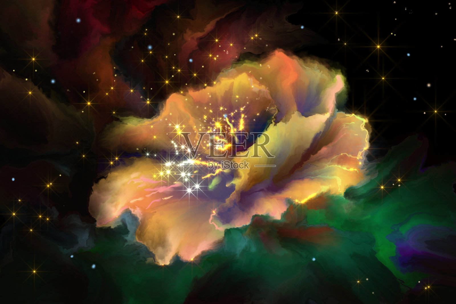 魔法仙女花插画图片素材