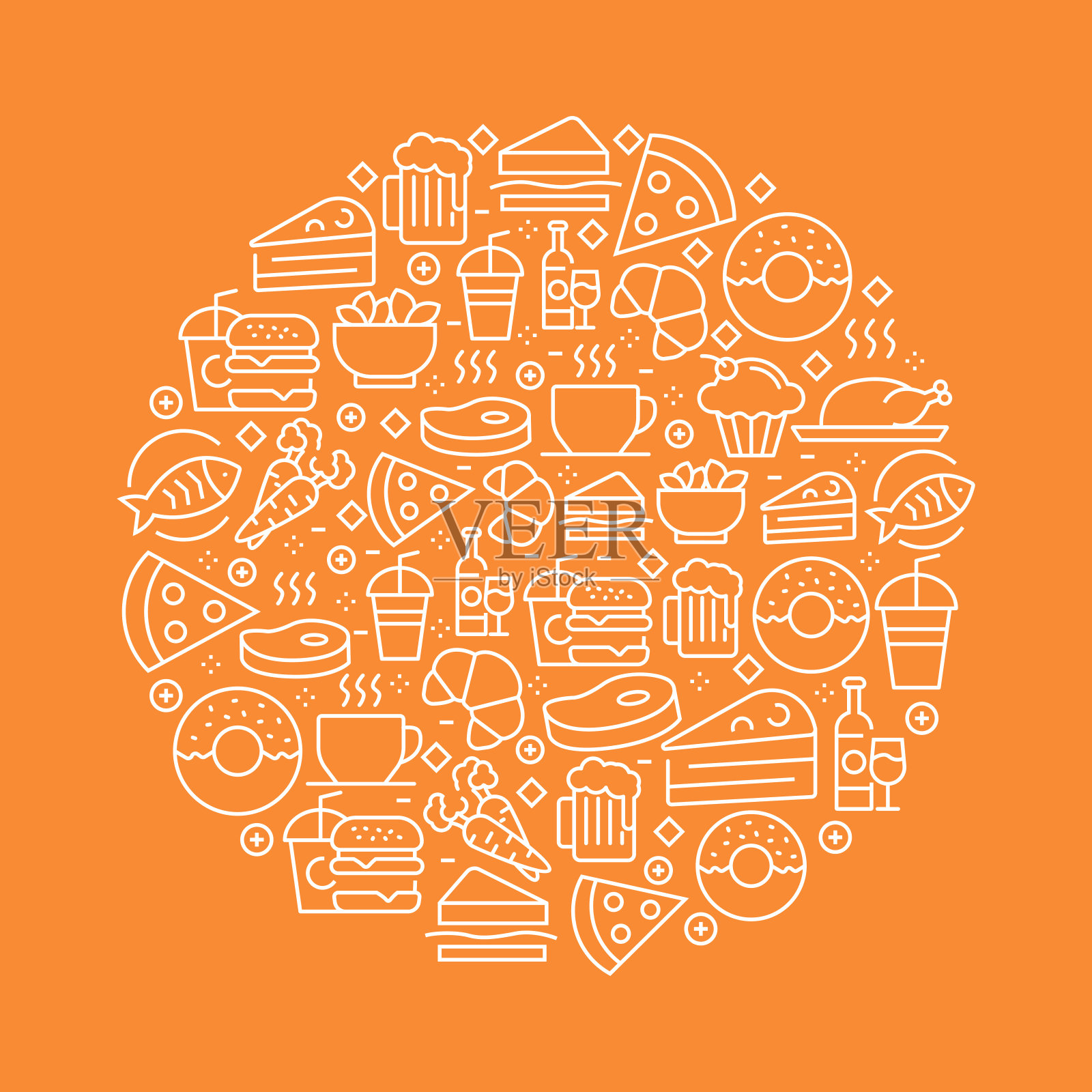 饮食图案设计插画图片素材