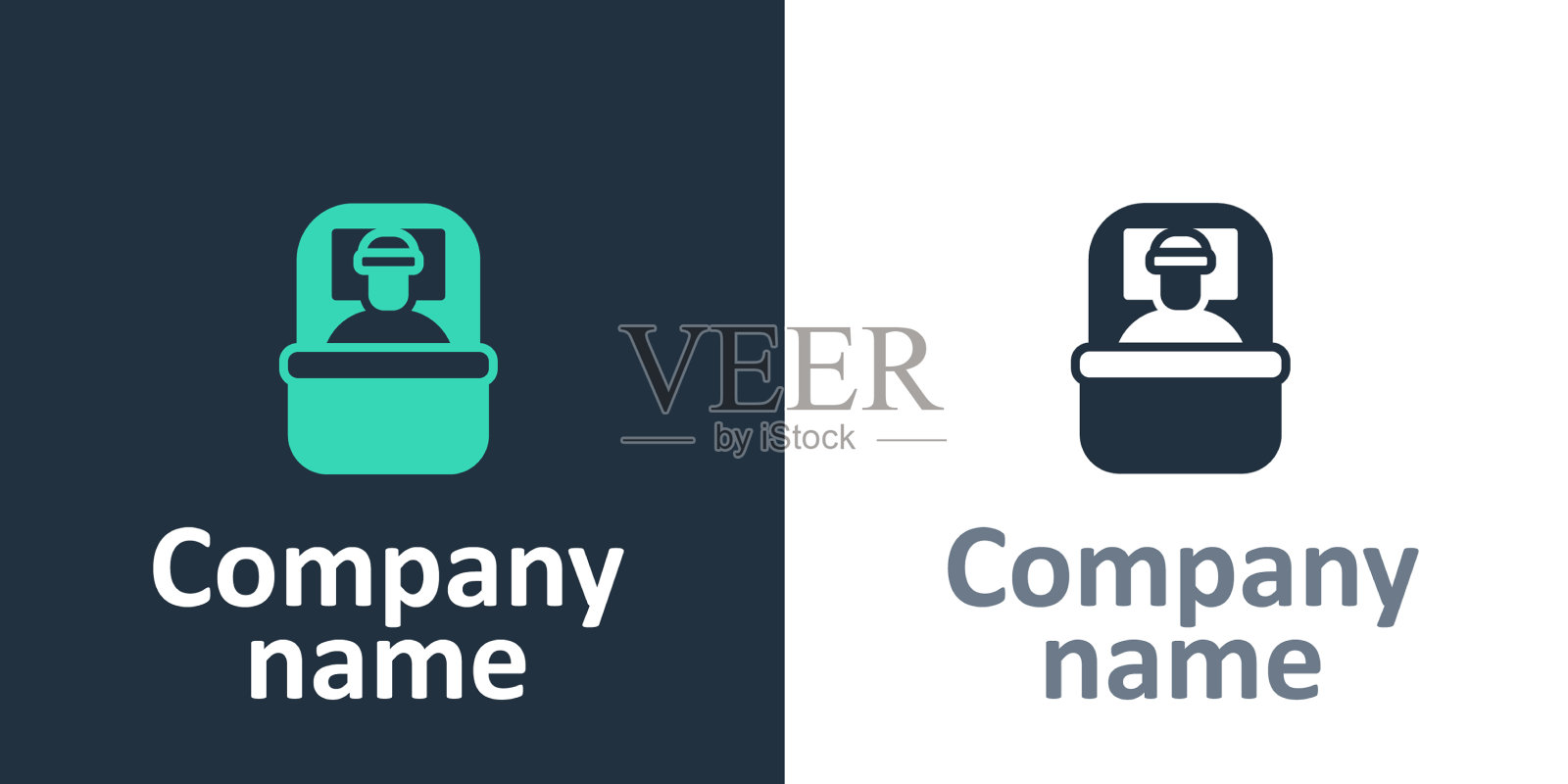 标志型睡袋图标隔离在白色上图标素材