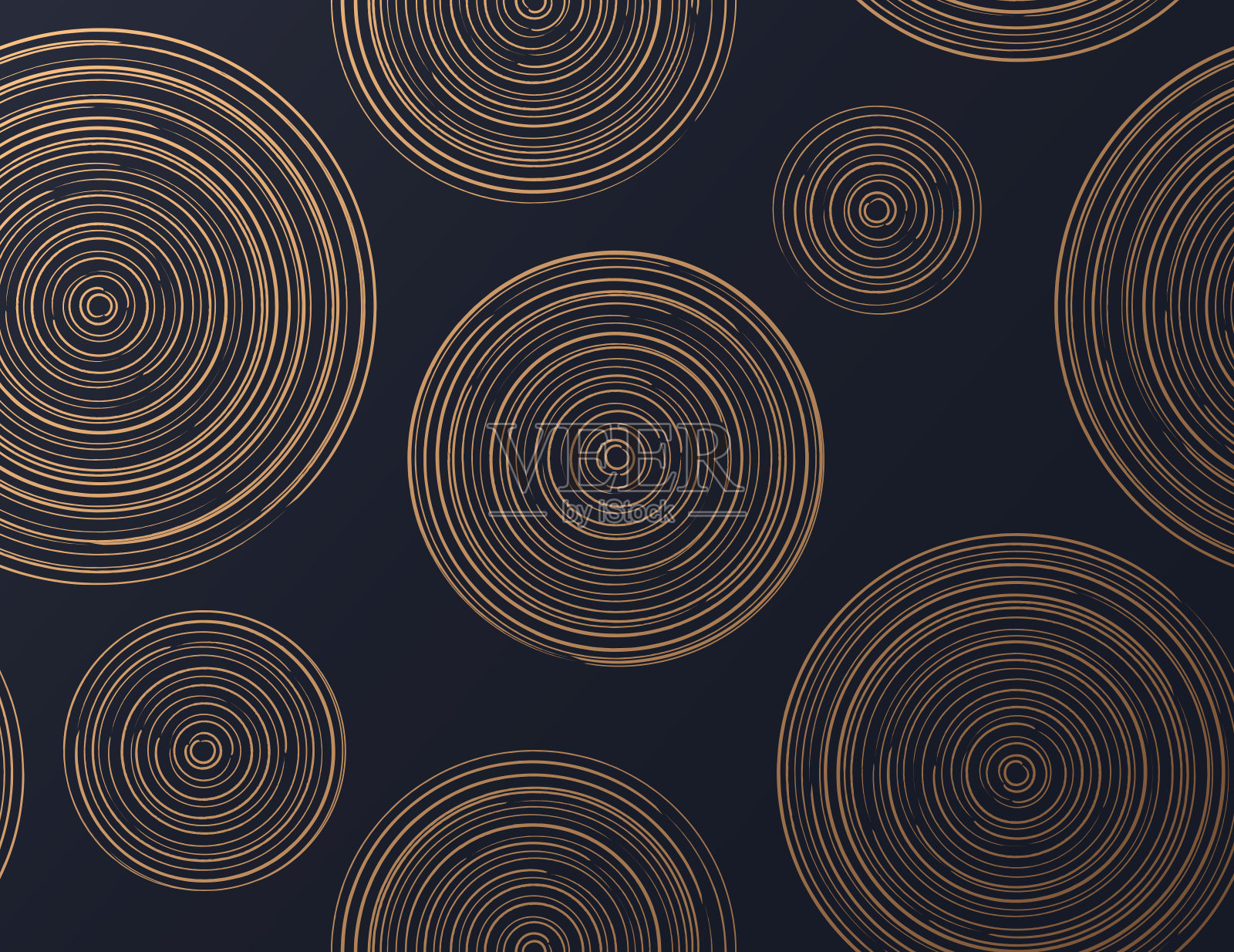 无缝黄金抽象圈插画图片素材