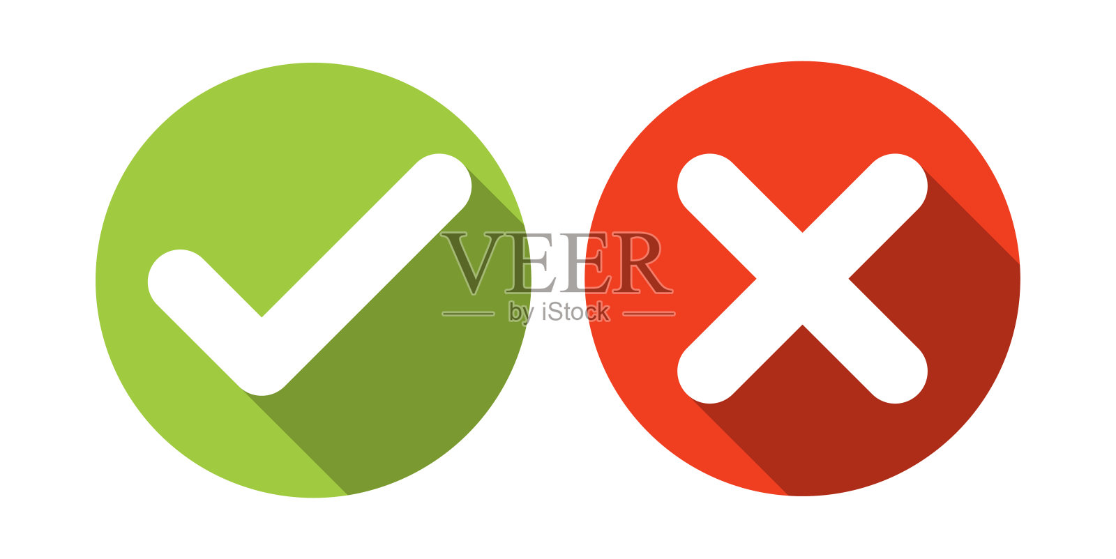 勾选标记图标集。向量股票插图设计元素图片