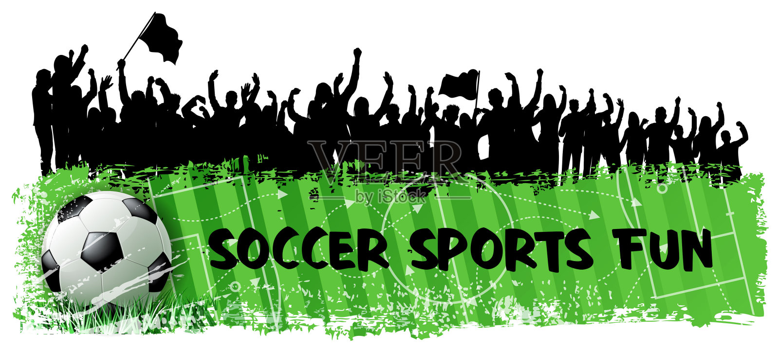 团队运动旗帜插画图片素材