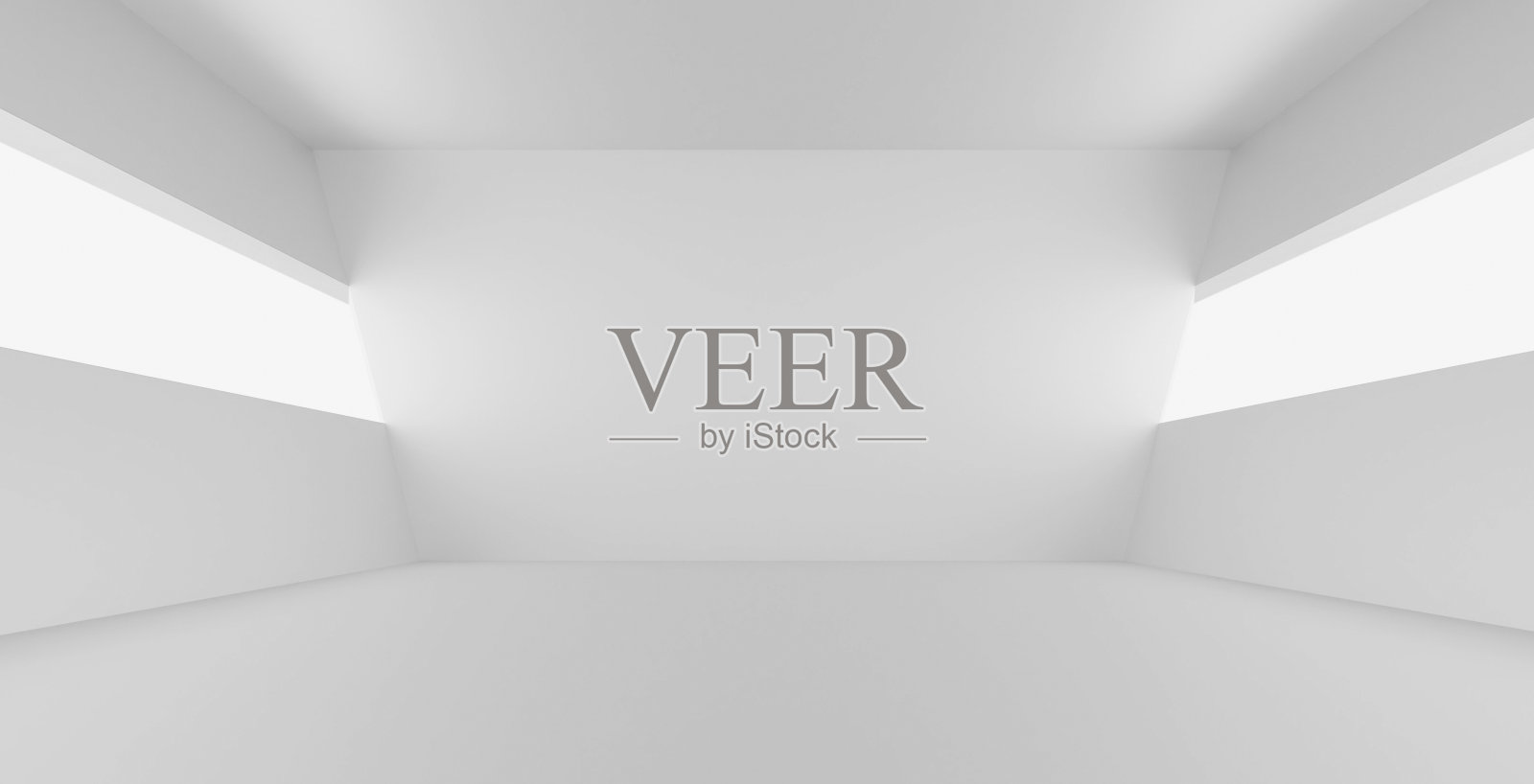 空房间，白地板，有墙供暴露。现代未来科技设计。三维渲染照片摄影图片