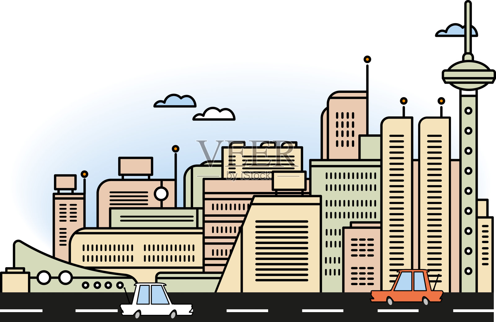 城市的轮廓插画图片素材