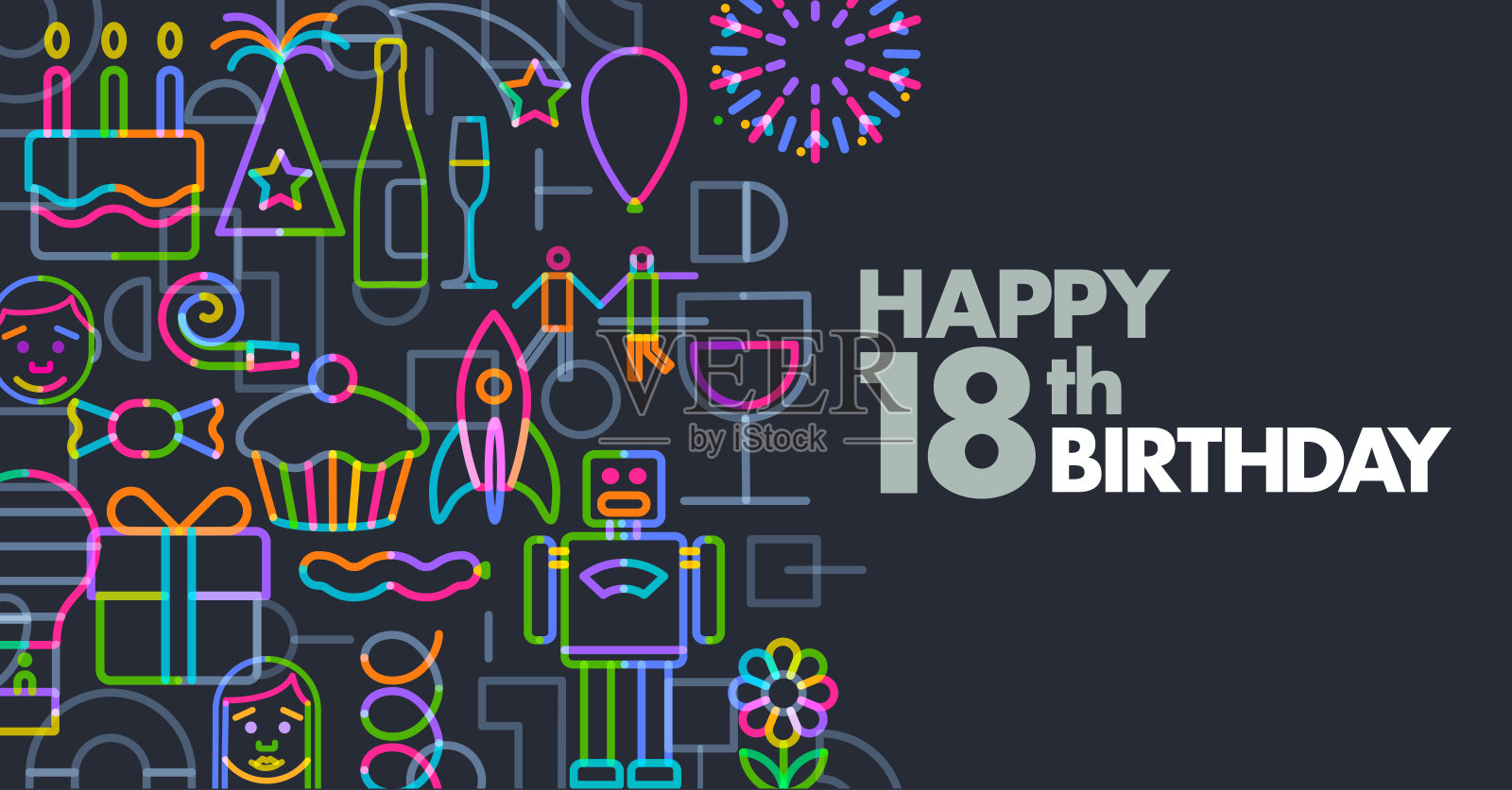 生日祝福插画图片素材