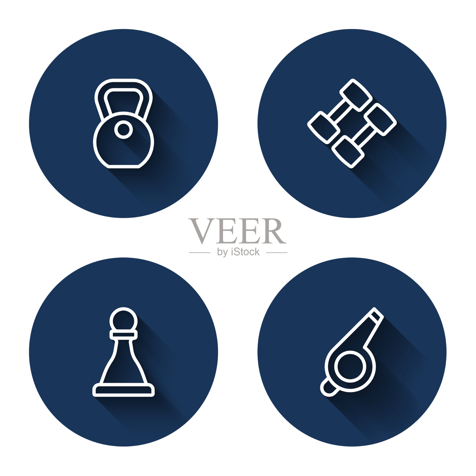 定线重哑铃棋和哨子用图标素材