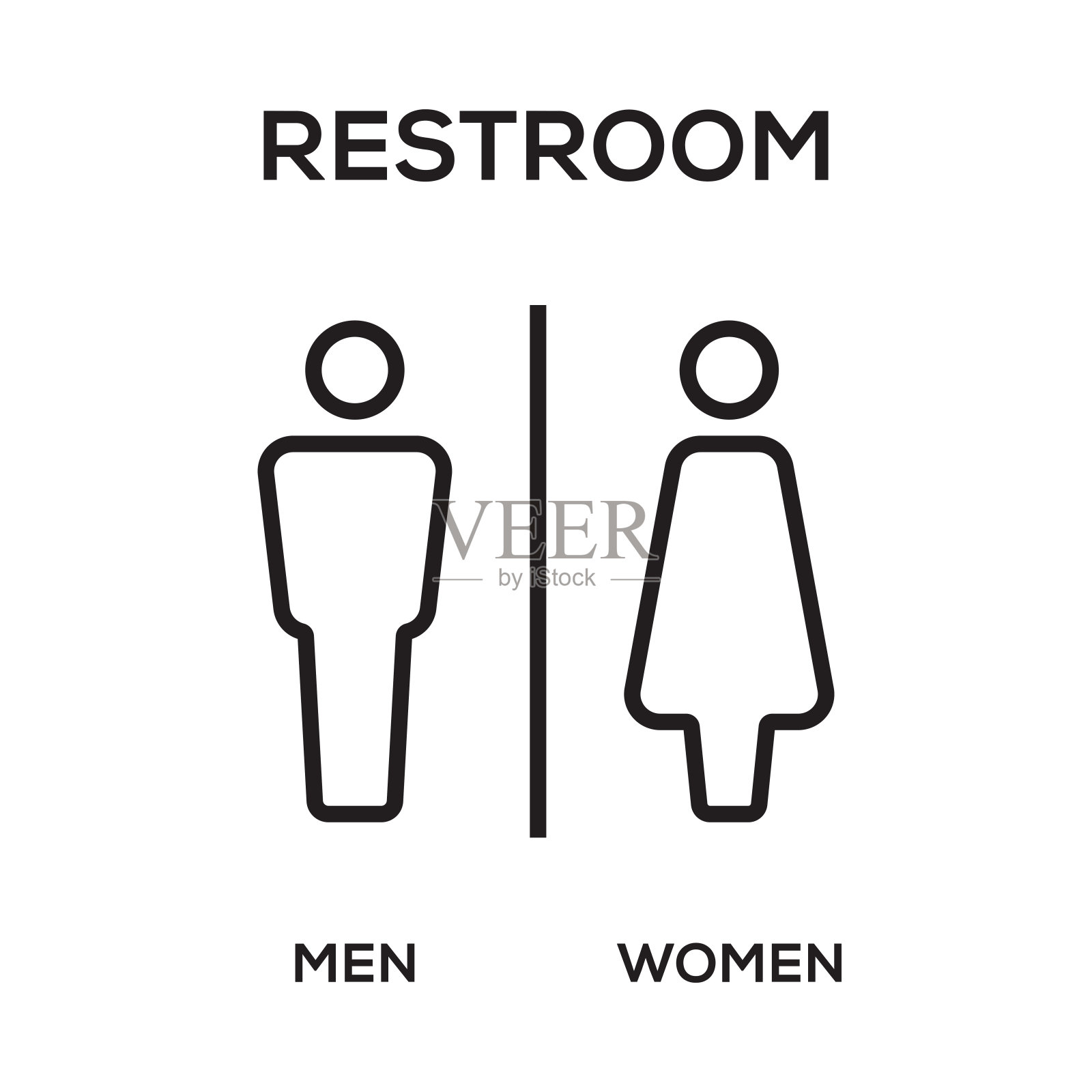 厕所门板。男人和女人签到厕所。设计元素图片